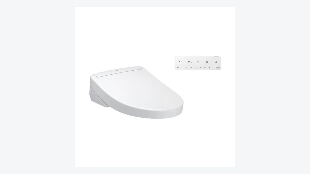 TOTO Washlet S5 electronic bidet seat shown from a corner angle